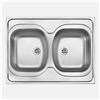 Lavello da appoggio 2 vasche Idrostile Guantánamo 600x130 mm satinato