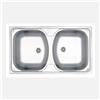 Lavello 2 vasche Idrostile Jatibonico 440x130 mm acciaio inox