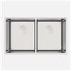 Lavello incasso 2 vasche Idrostile con sifone 440x200 mm acciaio spazzolato