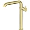 Miscelatore lavabo Limonar alto con bocca rettangolare oro spazzolato
