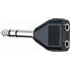 QUIK LOK AD/23 ADATTATORE AUDIO JACK 6.3MM STEREO/2 JACK 3.5MM STEREO FEMMINA