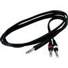 Rockgear RCL 20923 D4 Cavo Adattatore Jack(m) TRS 6,3mm / 2 Jack(m) TS 6,3mm, 1,8m