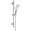 Görbach Saliscendi Doccia con Soffione 3 Getti, Asta Doccia Acciaio inox con Supporto per Doccetta e Tubo, Colonna Doccia Senza Miscelatore Adattarsi ai Fori Esistenti, 70 cm Cromo
