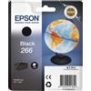 Epson Cartuccia d'inchiostro, Epson 266 Globe Nero, 6 ml, 250 pagine, compatibile con WorkForce WF-100W