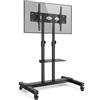 Famanu Supporto TV mobile con rotelle, regolabile in altezza, per schermi da 32 a 80 pollici
