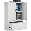 HOMCOM Armadio Portadocumenti 2 Ante in Acciaio con Serratura, Schedario da Ufficio con Ripiani Regolabili, Cassetto per Formato Lettera/Legale/A4, Mobiletto Multiuso per Studio, Bianco