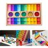 40 Pezzi Blocchi Da Costruzione Set Cubi Stacking Gioco Montessori Arcobaleno