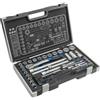 Högert Technik - Cassetta Attrezzi, Set Attrezzi, Valigetta Attrezzi, Set Utensili, Kit Attrezzi, Chiavi a Bussola, Punte e Accessori 1/4, 1/2, Meccanismo a Cricchetto 72 Denti - HT1R470, 60 Pezzi
