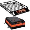 VEVOR Cestello Portabagagli da Tetto Auto SUV Camion in Acciaio Q195 Capacità Massima da 90,7 kg 130,5 x 91,5 x 12,7 cm per Campeggio Viaggio Escursione, Cestino Portapacchi da Tetto per Auto 16,3 kg