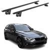 OMAC Barre Portatutto Alluminio TÜV geprüft per BMW 3er Touring F31 G21 2012-2025 - per Rail Tetto Integrati - T Nut - Max 100 kg - 2 Schlösser Nero