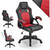 Juskys Sedia racing da scrivania Montreal ergonomica regolabile in altezza e imbottita portata 120 kg Sedia da ufficio girevole Sedia da gaming per PC - rosso