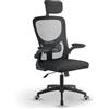 Juskys sedia da ufficio Baltimore - Design ergonomico, traspirante, regolabile in altezza, stile moderno, materiali di alta qualità - nero