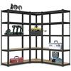 Juskys Sistema di 3 scaffali metallici Basic| 1 ripiano angolare e 2 ripiani portaoggetti | 15 ripiani in legno MDF | 2625 kg | Scaffale per carichi pesanti Mensola Scaffale per cantina (Grigio)
