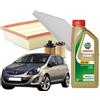 MISTI Kit Tagliando Opel Corsa D con 4lt Olio Castrol Edge 5W30 C3 Completo di Filtri