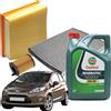 MISTI Kit Tagliando Ford Fiesta VI 3 Filtri 4 Lt Olio Castrol Magnatec 5W30 A5