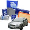 UFI Kit Tagliando Ufi per Ford Focus II Filtro Aria Olio Carburante e Abitacolo