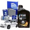 UFI Kit Tagliando Ufi 4 Litri Olio Motore Selenia Multipower Gas 5w40 per Fiat 500
