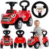 sun baby Macchinina Cavalcabile per Bambini Go Go Fassion, Macchina a spinta da 12 mesi, effetti sonori, sedile e ruote in plastica, protezione antiribaltamento (Rosso)