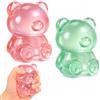 PRVCFZ Squishy a forma di orso, 2 pezzi, squishy a forma di animale, riempiti di zucchero, due orsi Squishy in verde e rosa