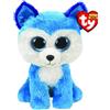 TY - Peluche - Beanie Boos - Cane Husky -Prince - Azzurro - Cagnolino con Occhioni Blu glitter - Il peluche con gli occhi grandi scintillanti - 28 Cm - 36474