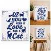 Plenty Gifts Cartello Alluminio - Deco Tile All You Need Cat - Targa decorativa - Motivo gatto - Decorazione per amanti dei gatti - Flamingo
