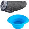 WELL HOME MOBILIARIO & DECORACIÓN Set cappotto nero da 30 cm + ciotola rotonda pieghevole per animali domestici Hearts&Homies