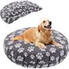 BALAPET Coperta lavabile di ricambio rotonda impermeabile per cani con bella stampa di zampe di cane e design utilizzabile su entrambi i lati, solo copertura (grigio scuro, 76,2 x 76,2 x 20,3 cm)