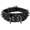Izefia Collari in Pelle Nero Imbottiti di Lusso con Borchie Appuntite e Appuntite per Cani Taglia Media Grande Larghezza 5 cm Collana Anti Mordere XS,Nero-Nr