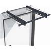 Juskys tettoia per porta d'ingresso 100x80 cm in acrilico e acciaio - tettoia per porta in antracite - tetto per porta, ingresso e entrata di casa in vetro grigio scuro