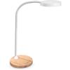 CEP Lampada a led Flex Desk bianco con base in legno