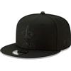New Era NFL 9FIFTY - Cappello Regolabile Nero su Nero, Taglia Unica, New Orleans Saints, Taglia Unica