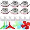 6 Set Kit Motori Dc Mini,1.5V-3V-4.5V-6V-9V Con Mini Ventilatore Foglia E Suppor
