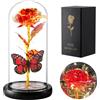 Fohil Rosa Eterna per Mamma,Galaxy Rosa Eterna con Luci LED,La Bella e La Bestia Rose Regalo Festa Della Donna Idee Regalo per Mamma Moglie,Regali di San Anniversario Farfalla