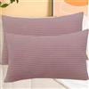 SWJ-swjssb Copri Cuscini Velluto A Coste - Set di 2, Fodere Quadrato E Rettangolare, Copricuscino Elasticizzati con Cerniera, per Divano E Camera da Letto, Lavabili(Light Purple,30x60 cm Set of 2)