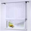 Joyswahl - Tenda a pacchetto in voile trasparente con coulisse e ricamo Lisa, 1 pezzo, 80 x 140 cm (larghezza x altezza), bianco