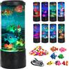 Toycol Bubble Fish Lampada a 7 pesci finti per acquario con 7 colori cangianti, luce notturna a LED oceano alimentata tramite USB, decorazione ideale per casa e ufficio e ottimo regalo per amici e