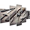 islandburner, Quadro Moderno Attrezzatura d'Annata del Negozio di Barbiere su Fondo di Legno Stampa su Tela - Quadri Mode Stampa su Tela - Quadri Moderni KQB-MFP-IT4