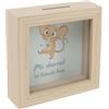 BLUECHOLON Salvadanaio per bambini del topolino Perez, cornice in legno e vetro, 15 x 15 x 5 cm