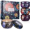 Viesap Set Candele Profumate, 4PCS Aromatiche Regalo per Donna, 100% Cera di Soia Naturale, Candela per Matrimonio, Bagno, Yoga, Natale, Compleanno, Alleviare Lo Stress.