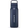LifeStraw Go Series - Borraccia isolata in acciaio inox con filtro acqua per viaggi e uso quotidiano. Rimuove batteri, parassiti e microplastiche, migliora il sapore, 700ml, Aegean Sea (blu)