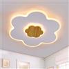 LUOLONG Plafoniera a LED per bambini lampada da soffitto a forma di fiore in legno per bambini plafoniere dimmerabile 3000K-6000K 35W 50cm ragazzo ragazza bambino lampada da camera per bambini