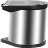 Relaxdays Cestino da Incasso 12 l, Coperchio Basculante, HxLxP 30,5x27x30 cm, per sottolavello