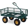 Relaxdays Carretto da Giardino, Carrello a Mano, Carrellino da Trasporto, con Sponde Pieghevoli, Fino a 250 kg, Verde