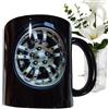 Genérico da caffè in ceramica, contenitore antiscivolo con motivo pneumatico 'auto, 330 ml, bicchieri in ceramica, per compleanno, mamma, , , uomo, amico del caffè