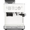 KitchenAid Macchina da caffè espresso semiautomatica con macinino integrato - 15 impostazioni di macinatura, controllo PID, pompa 15 bar, beccuccio vapore e design in acciaio inox - Bianco