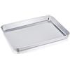 TEAMFAR Teglia da forno rettangolare in acciaio inox, piccola teglia da forno per cuocere in forno, 26,5 x 20,5 x 2,5 cm, sana e durevole, lucida e lavabile in lavastoviglie