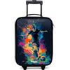 NoBoringSuitcases.com® Valigia Per Bambini Compatto 48x31x19 cm Bagaglio Ultraleggero Bagagli Rigidi LED Ruote Valigie Neonato Bimbi - Ragazzo - Neon - Calciatore - Colorato