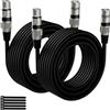 Mygatti CAVO MICROFONO XLR BILANCIATO 10M MASCHIO-FEMMINA 2 PEZZI NERO