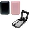 WeddHuis 2 Pezzi Porta Lenti a Contatto Trasportabile Custodia per Lenti a Contatto Set Viaggio (60×41×20mm)(Nero + Rosa)