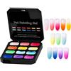 Generic Gel, set di pittura a colori, 12 tonalità con consistenza liscia, scatola di con qualità professionale, 2,5 g 12 pezzi, kit di vernice gel top per uso domestico e viaggio